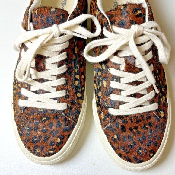 Madewell Calf Hair Sneakers‎ Womens Size 8.5 Painted Leopard Sidewalk Low Top - Picture 9 of 9